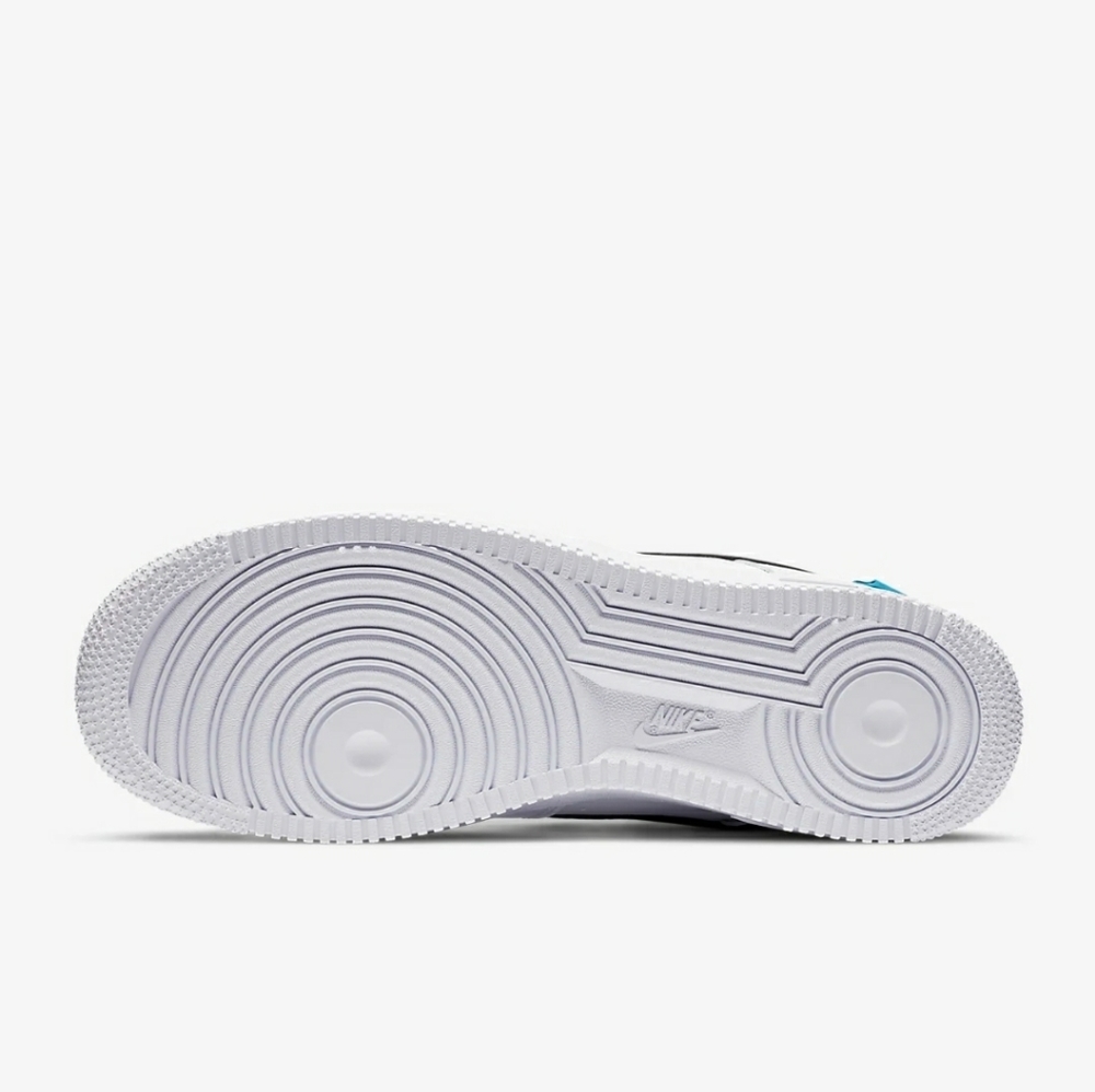 Nike Air Force 1 '07LV8 White/Blue Fury/Black - Picture 2 of 6
